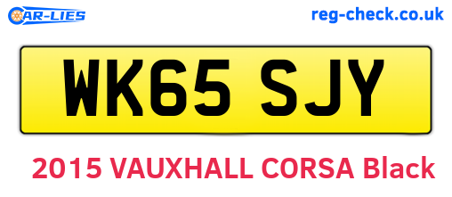 WK65SJY are the vehicle registration plates.