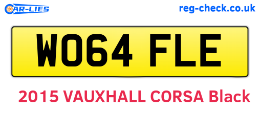 WO64FLE are the vehicle registration plates.