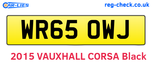 WR65OWJ are the vehicle registration plates.