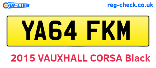 YA64FKM are the vehicle registration plates.