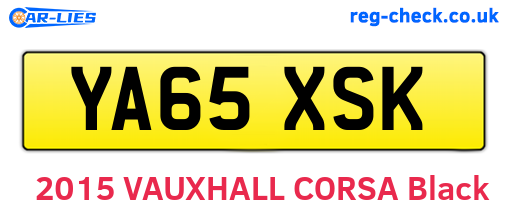 YA65XSK are the vehicle registration plates.