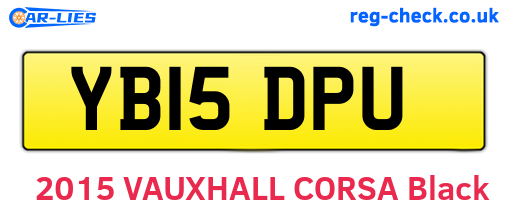 YB15DPU are the vehicle registration plates.
