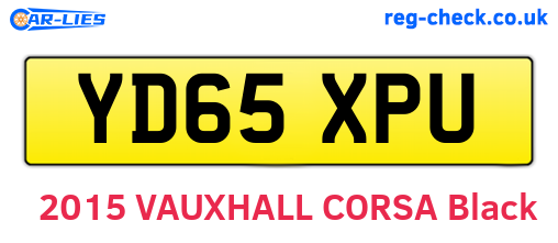 YD65XPU are the vehicle registration plates.