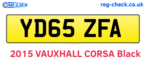 YD65ZFA are the vehicle registration plates.