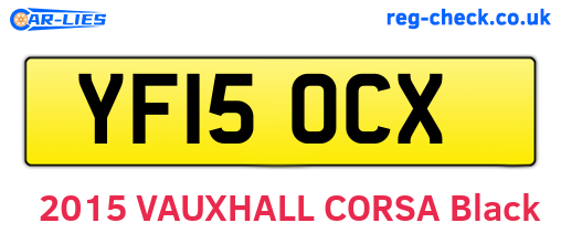 YF15OCX are the vehicle registration plates.