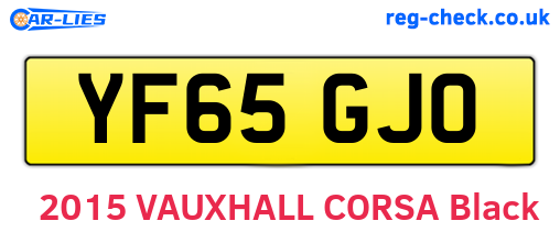 YF65GJO are the vehicle registration plates.