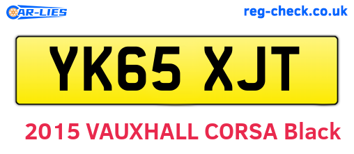 YK65XJT are the vehicle registration plates.
