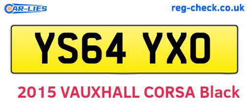 YS64YXO are the vehicle registration plates.