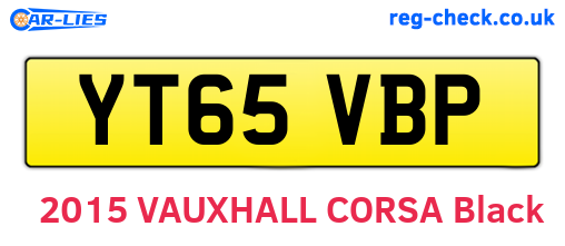 YT65VBP are the vehicle registration plates.