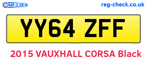 YY64ZFF are the vehicle registration plates.