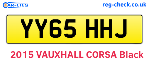 YY65HHJ are the vehicle registration plates.