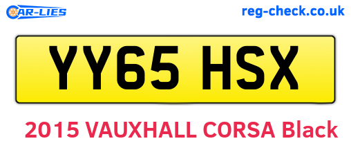 YY65HSX are the vehicle registration plates.