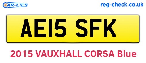 AE15SFK are the vehicle registration plates.
