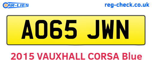 AO65JWN are the vehicle registration plates.