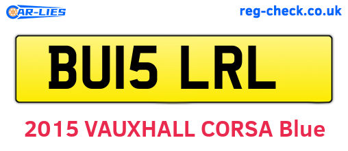 BU15LRL are the vehicle registration plates.