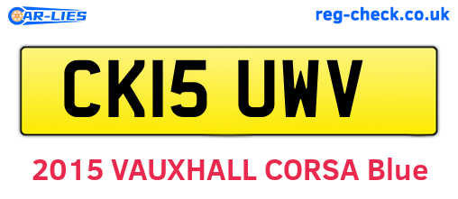 CK15UWV are the vehicle registration plates.