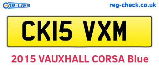CK15VXM are the vehicle registration plates.
