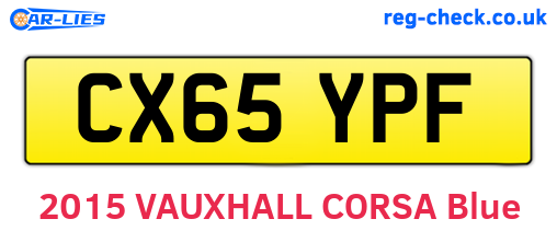 CX65YPF are the vehicle registration plates.