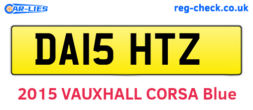 DA15HTZ are the vehicle registration plates.