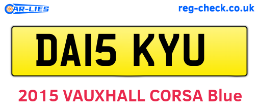 DA15KYU are the vehicle registration plates.