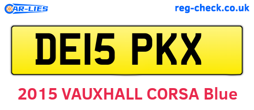 DE15PKX are the vehicle registration plates.