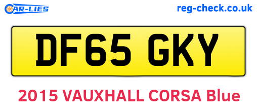 DF65GKY are the vehicle registration plates.