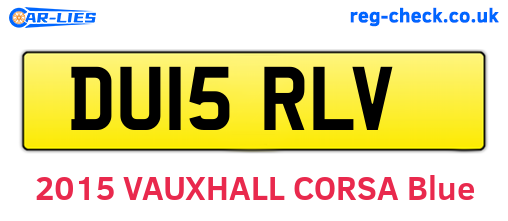 DU15RLV are the vehicle registration plates.