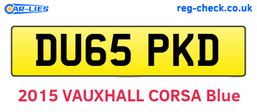 DU65PKD are the vehicle registration plates.