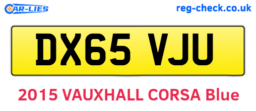 DX65VJU are the vehicle registration plates.