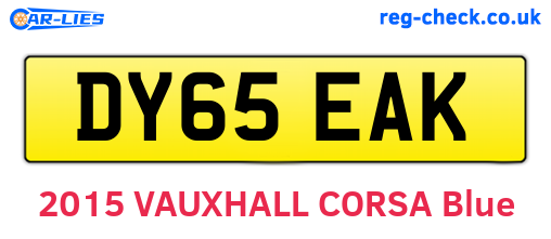 DY65EAK are the vehicle registration plates.