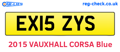 EX15ZYS are the vehicle registration plates.