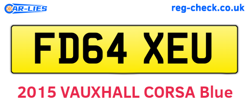 FD64XEU are the vehicle registration plates.