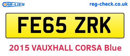 FE65ZRK are the vehicle registration plates.