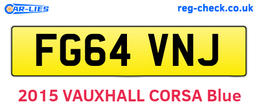 FG64VNJ are the vehicle registration plates.