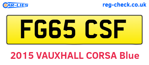 FG65CSF are the vehicle registration plates.