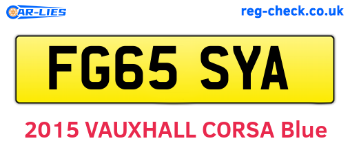 FG65SYA are the vehicle registration plates.