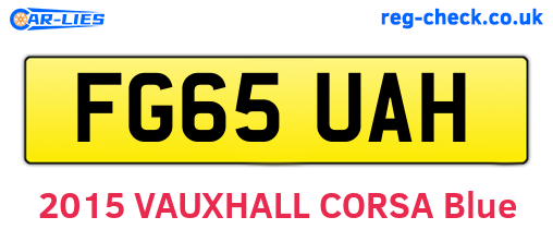 FG65UAH are the vehicle registration plates.
