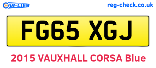 FG65XGJ are the vehicle registration plates.