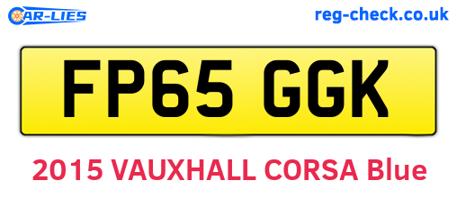 FP65GGK are the vehicle registration plates.