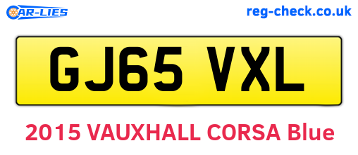 GJ65VXL are the vehicle registration plates.