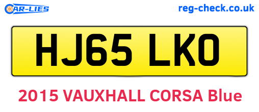 HJ65LKO are the vehicle registration plates.