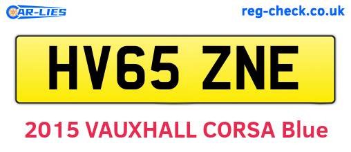 HV65ZNE are the vehicle registration plates.