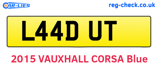 L44DUT are the vehicle registration plates.
