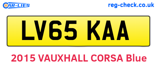 LV65KAA are the vehicle registration plates.