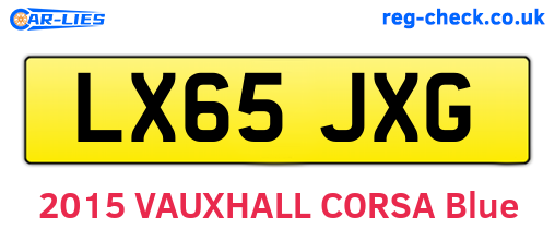 LX65JXG are the vehicle registration plates.
