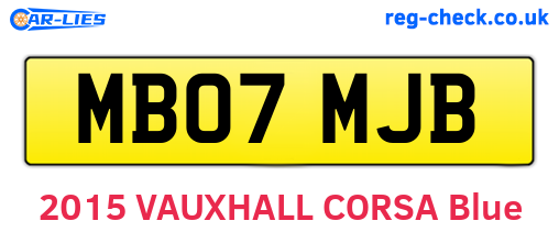 MB07MJB are the vehicle registration plates.