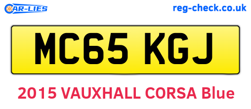 MC65KGJ are the vehicle registration plates.