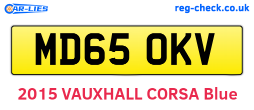 MD65OKV are the vehicle registration plates.