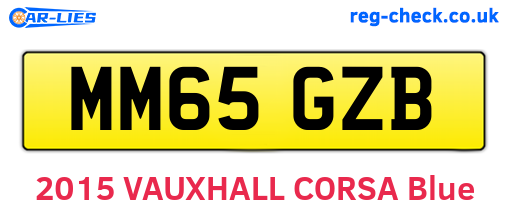 MM65GZB are the vehicle registration plates.