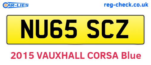NU65SCZ are the vehicle registration plates.